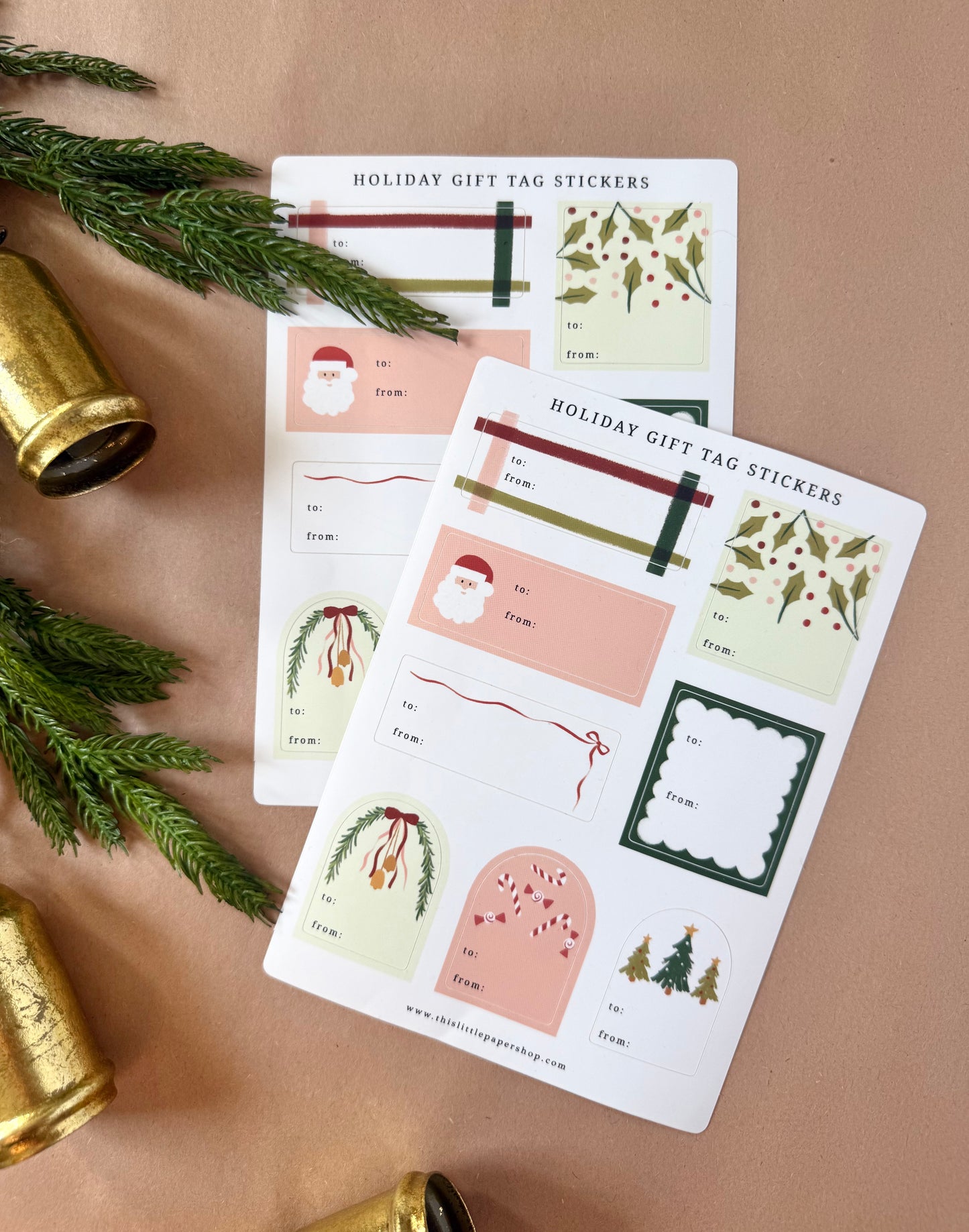 Holiday Gift Tag Stickers (set of 2)
