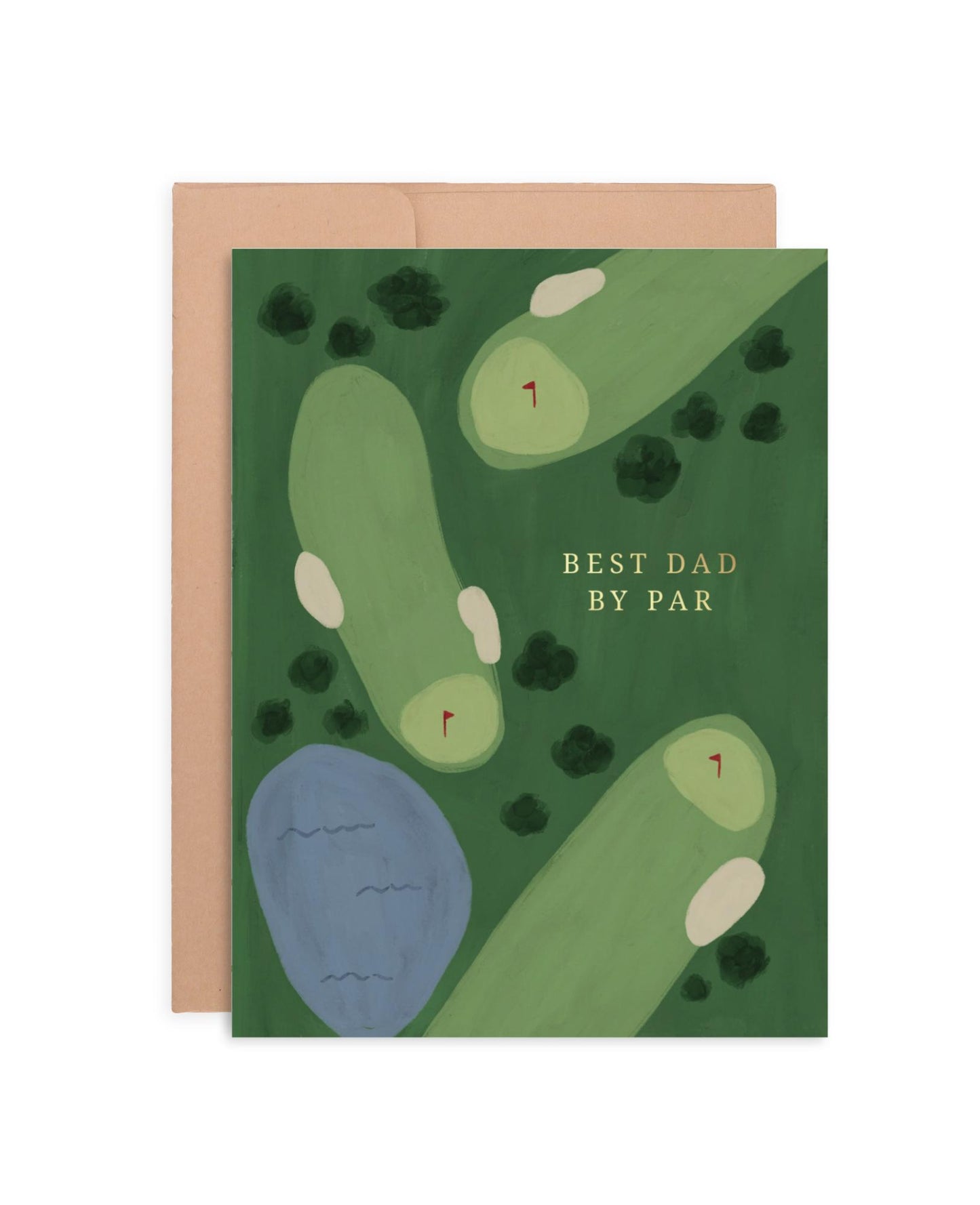 Best Dad By Par Card | A2 Father's Day Greeting Card | Foil Letter-Pressed