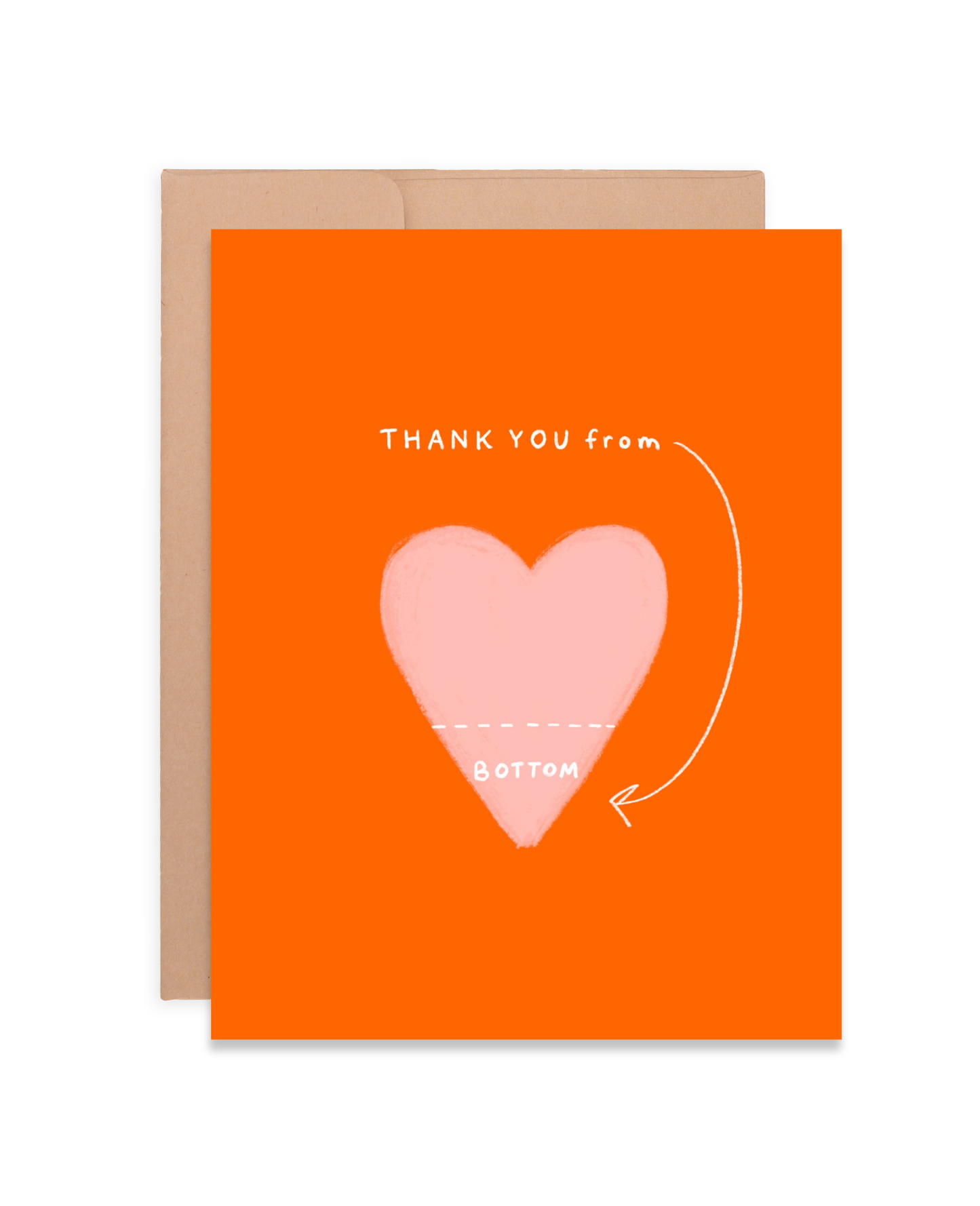 Thank You From The Bottom of My Heart Card | Gratitude Greeting Card | A2 Blank Inside