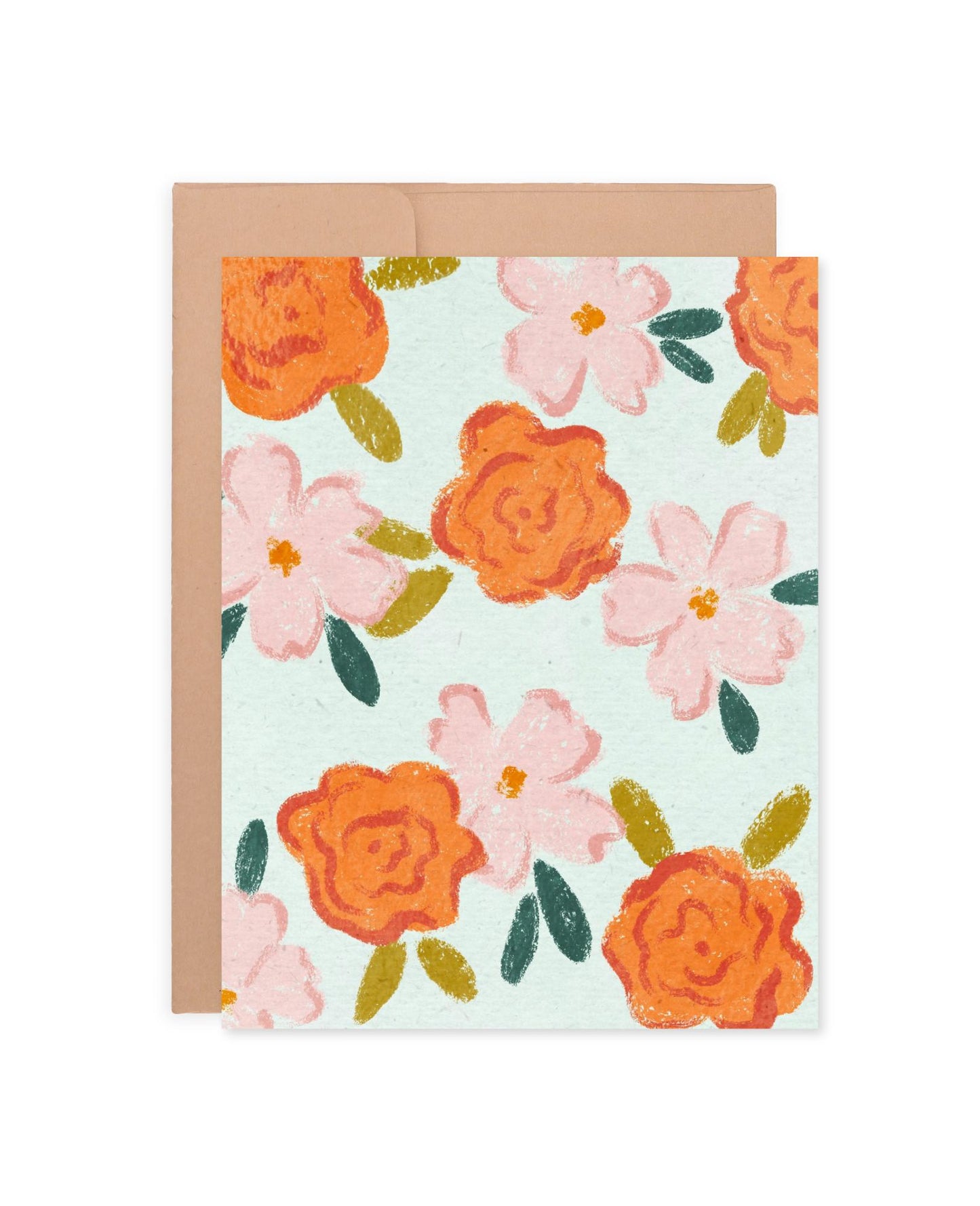 Floral Card | Everyday Blank Greeting Card Hand-Drawn Design | For Her A2 Size