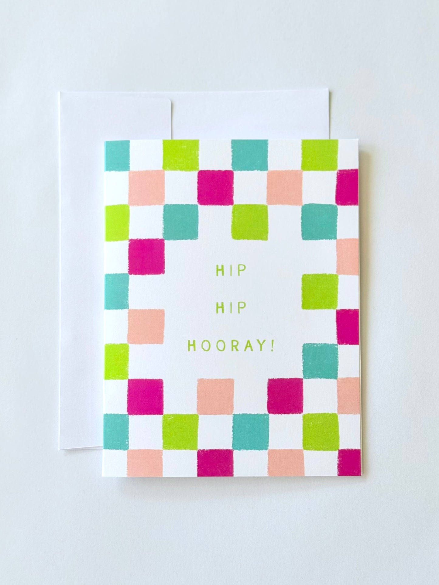 Hooray Checkered Card