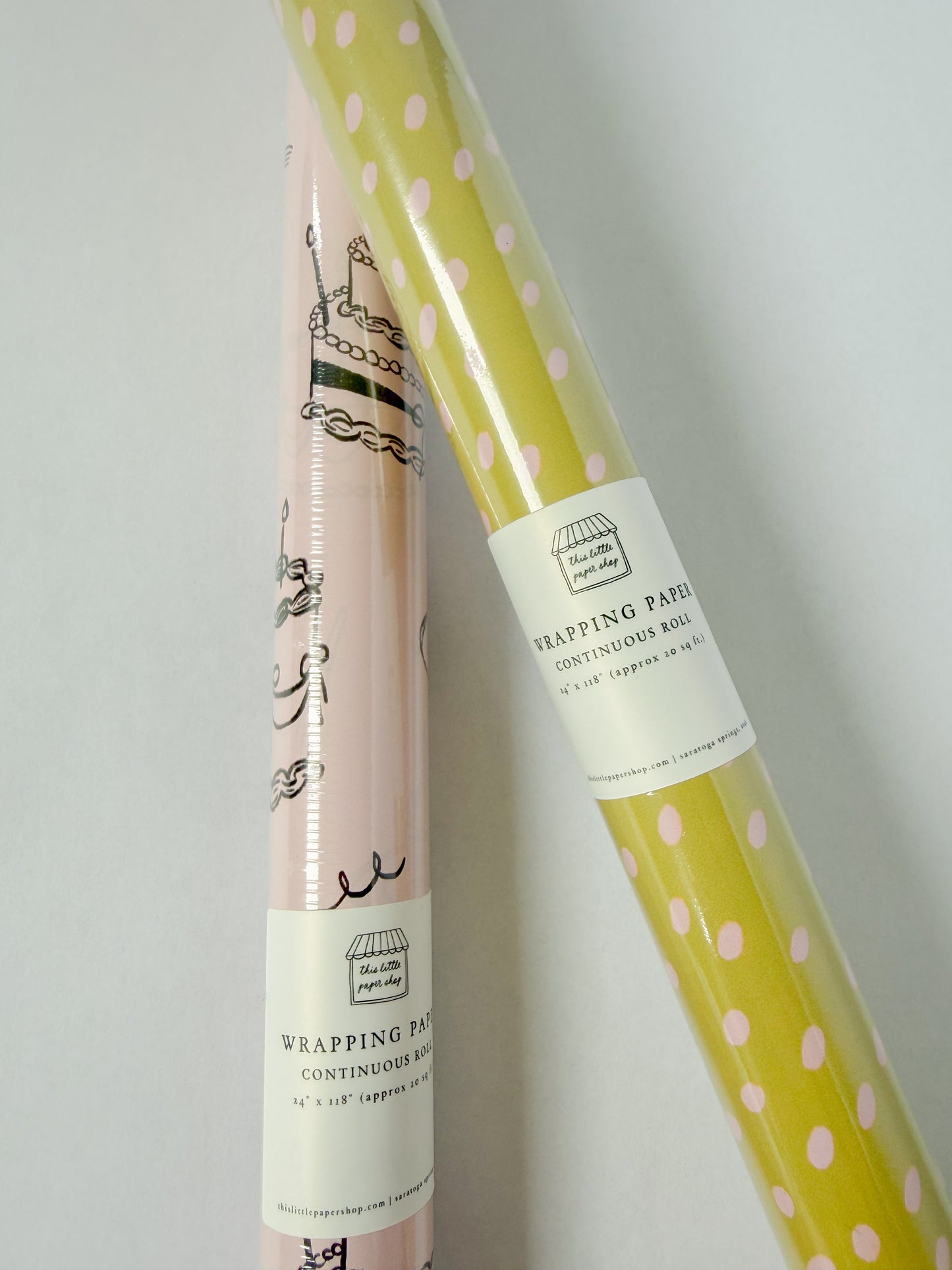 Yellow and Pink Dots Gift Wrap | Continuous Wrapping Paper Roll | Everyday Birthday Celebration