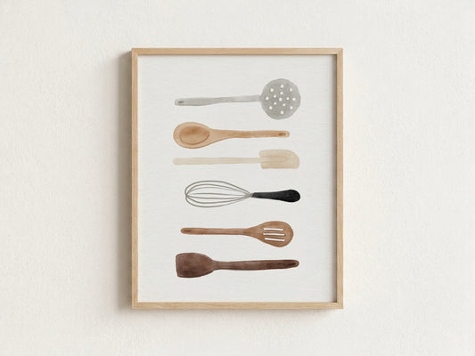 Kitchen Utensils Art Print