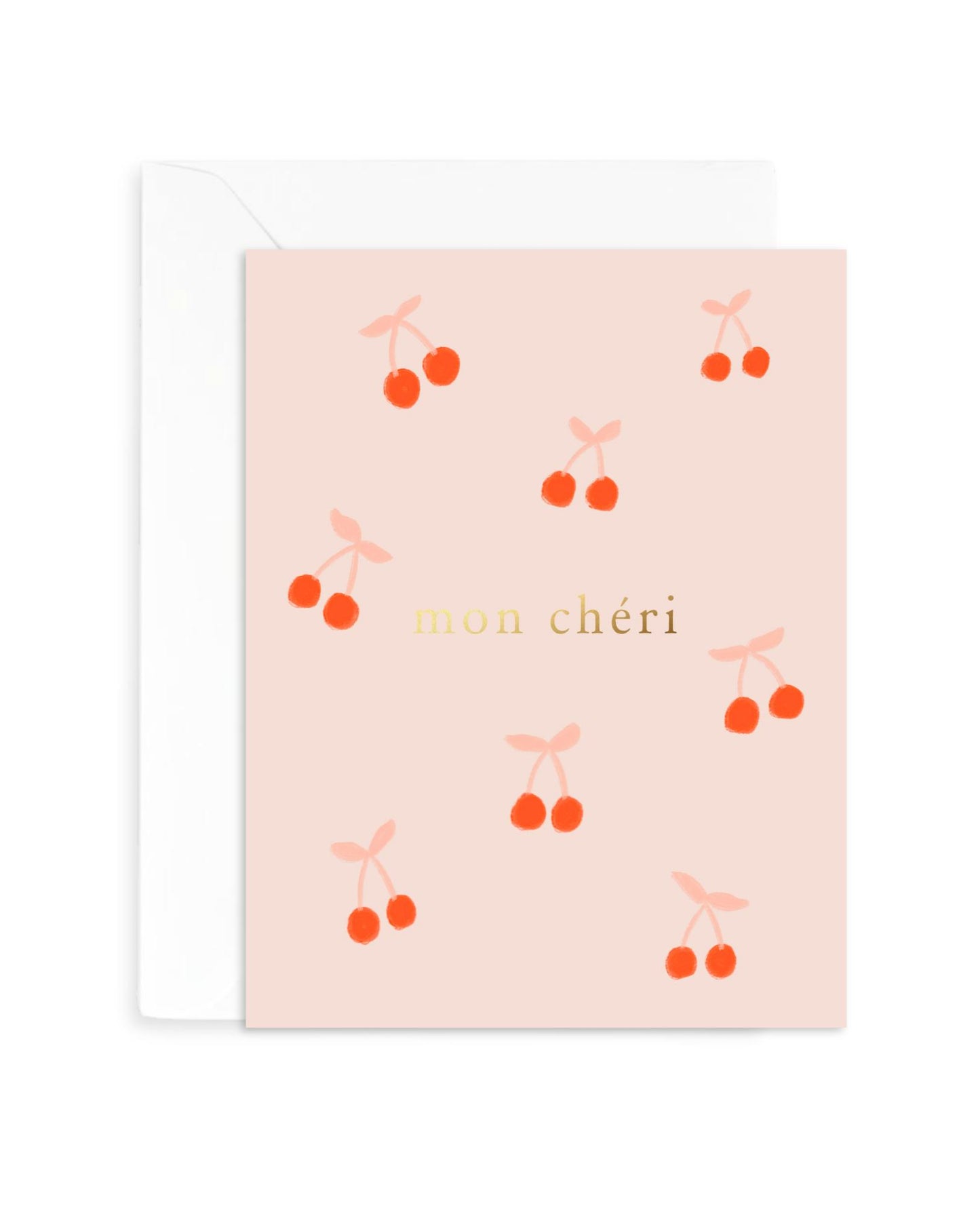 Mon Cheri Card | Valentine's Anniversary Greeting Card | Foil Letter-Pressed |Love Gift for Him Her