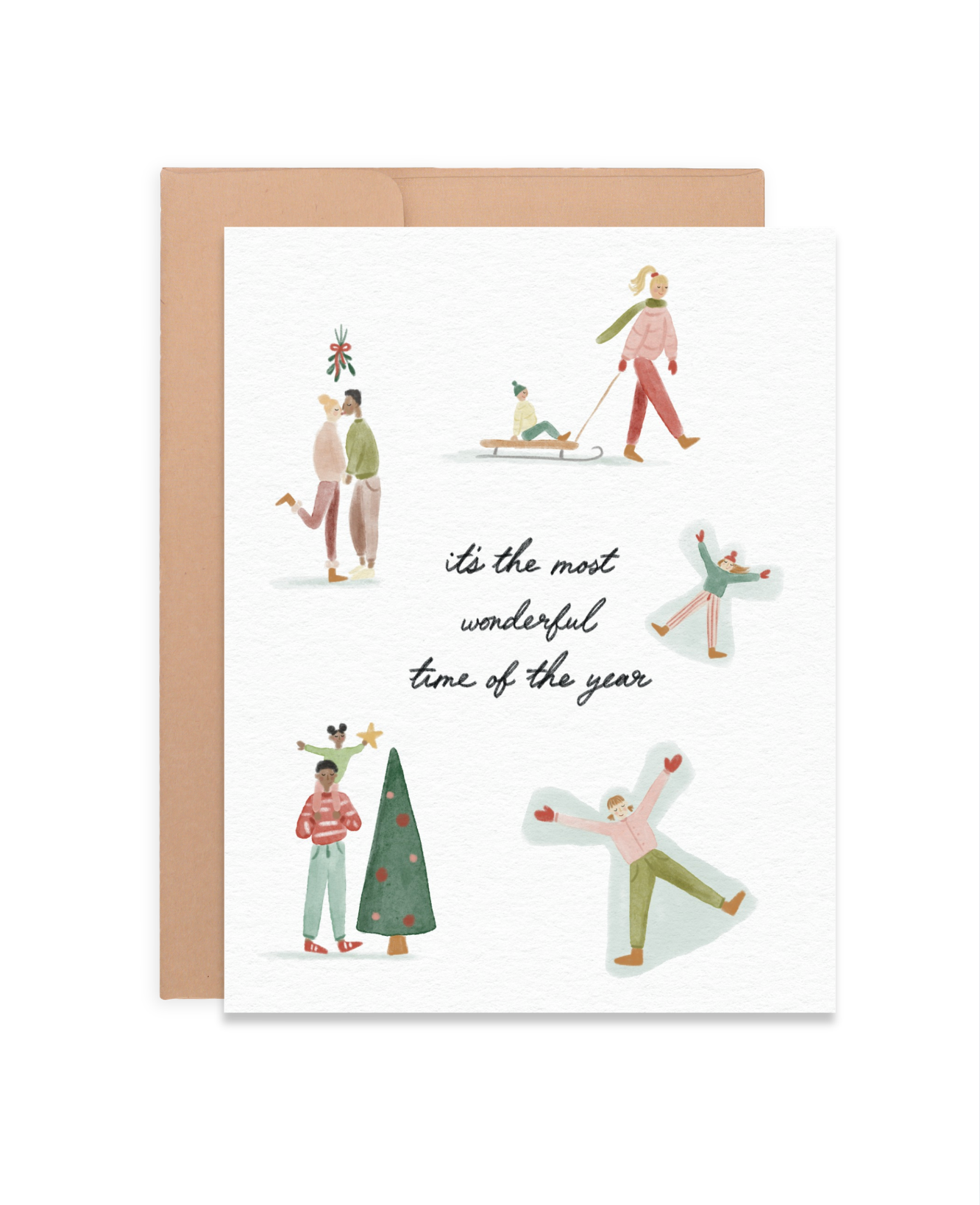 Most Wonderful Time Holiday Card | Christmas Greeting Card | A2 Blank Inside