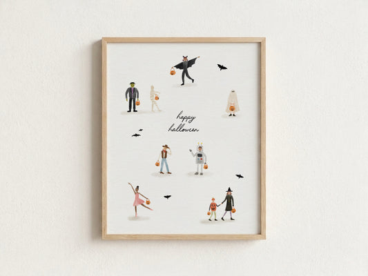 Halloween Trick or Treaters Art Print