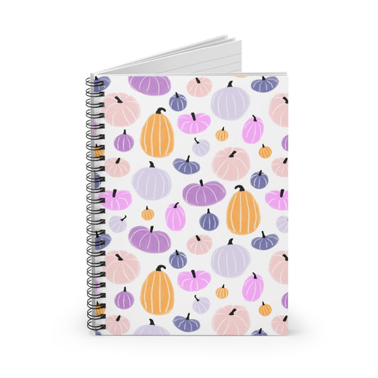 Pastel Pumpkin Spiral Notebook Ruled Line | Cute Fall Journal | Autumn Aesthetic Spiral or Hardcover Notebook Gift