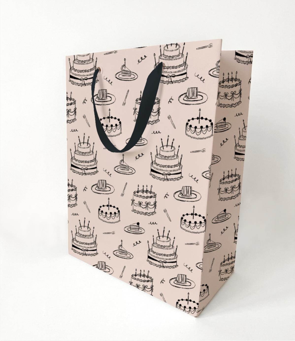 Vintage Cakes Gift Bag | Flat Ribbon Handle | Premium Matte Paper | Birthday Gifts for Her