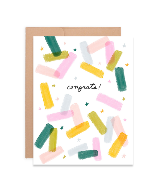 Congratulations Confetti Card | Celebration Greeting Card | A2 Blank Inside