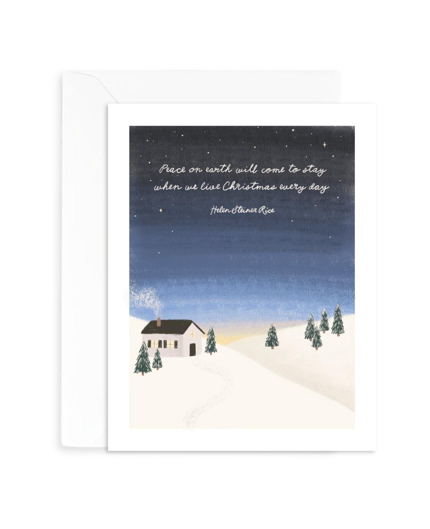 Christmas Every Day Card | Meaningful Christmas Greeting Card Hand-Drawn Design | A2 Blank Holiday Card