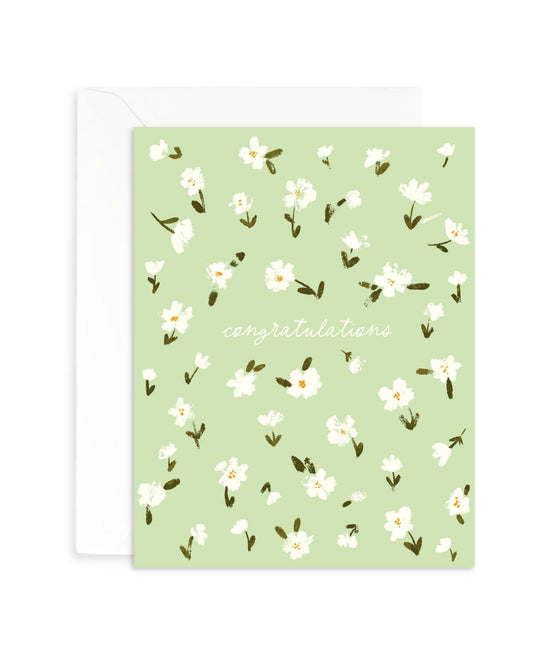 Congratulations Daisy Card | Cute Hand-Drawn Everyday Occasion Greeting Card Design | A2 Blank Inside