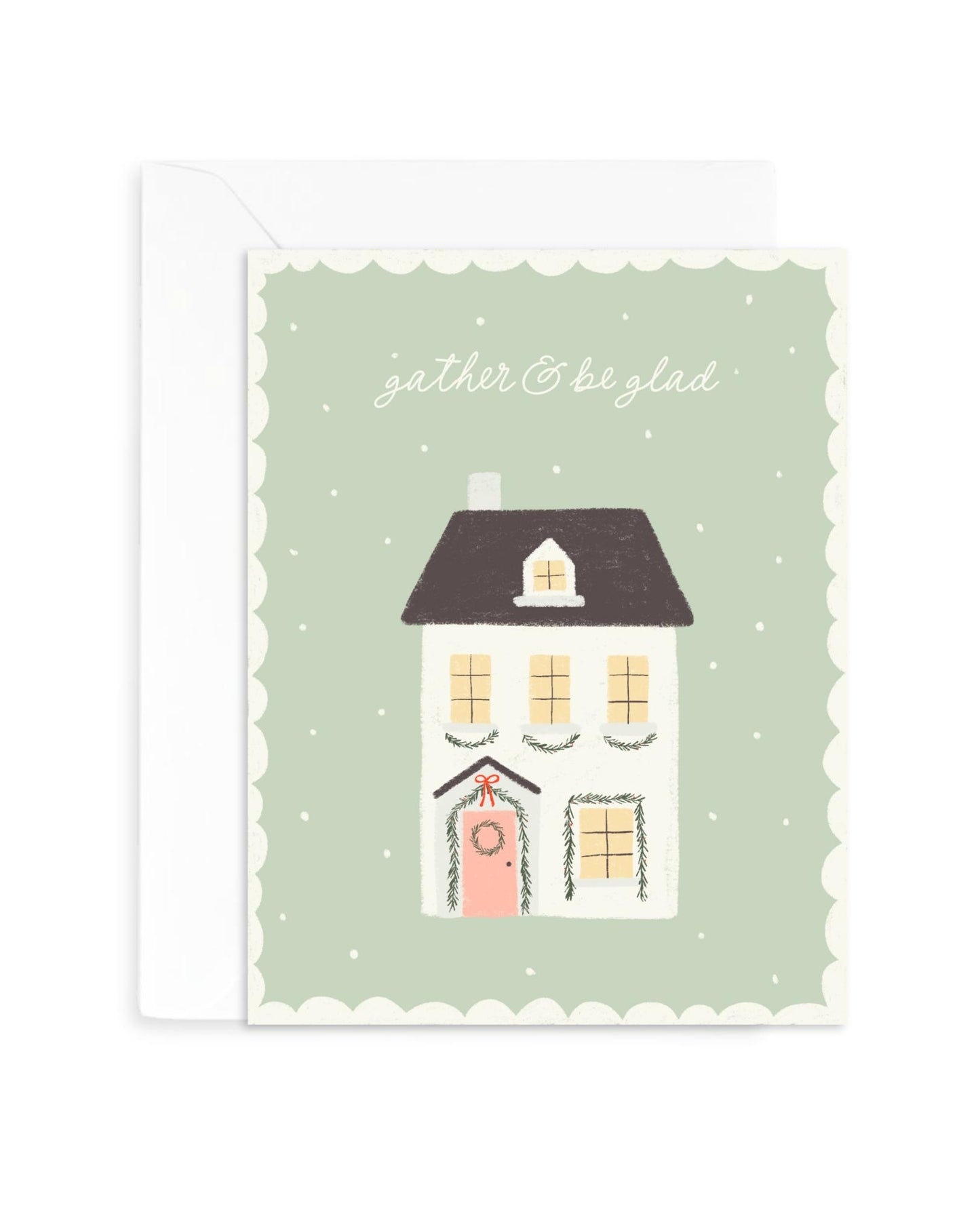 Gather and Be Glad Holiday Card | Hand-drawn Christmas Greeting Card Design | A2 Blank Inside