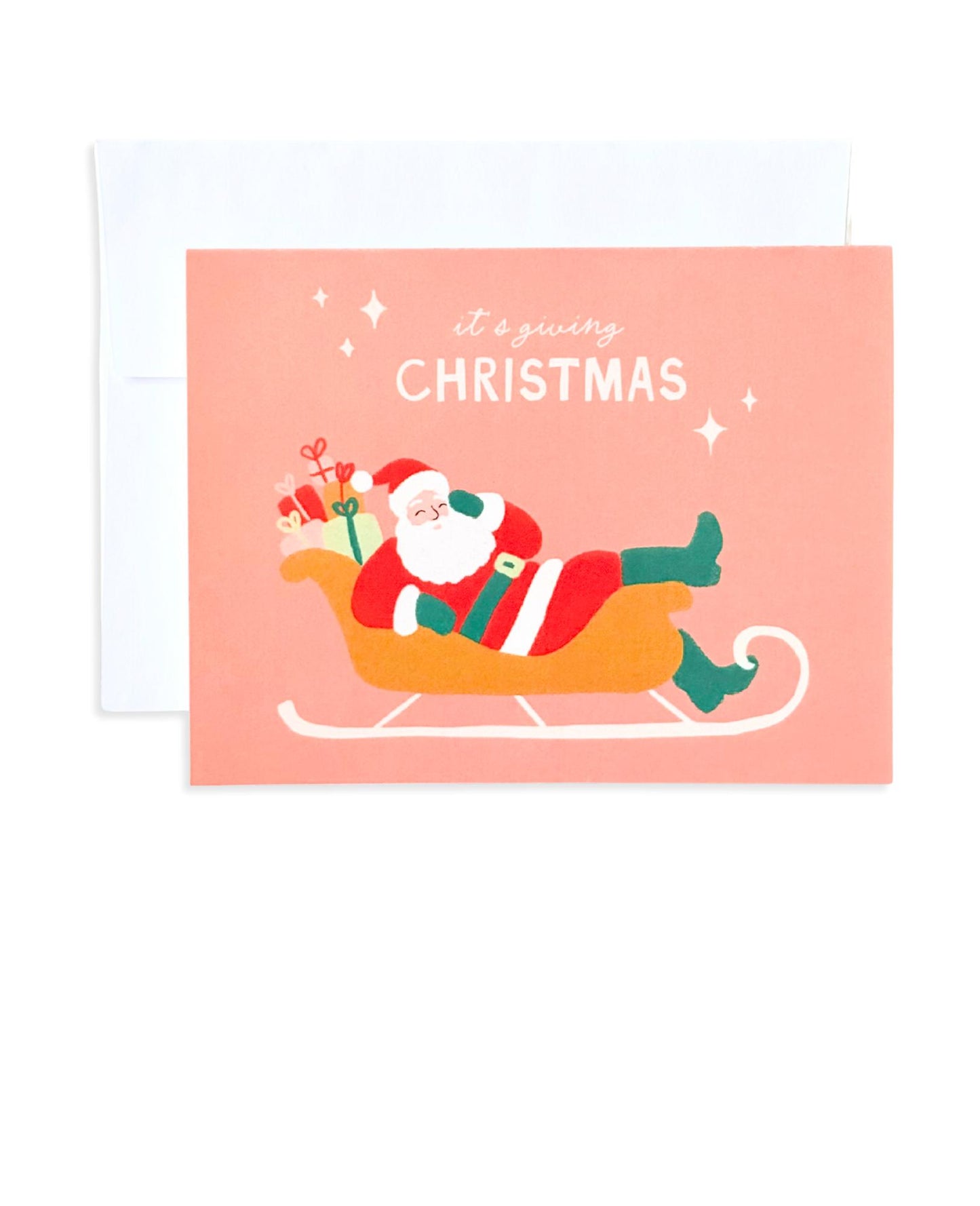 It's Giving Christmas Card | Funny Santa Christmas Greeting Card Design | A2 Blank Holiday Card