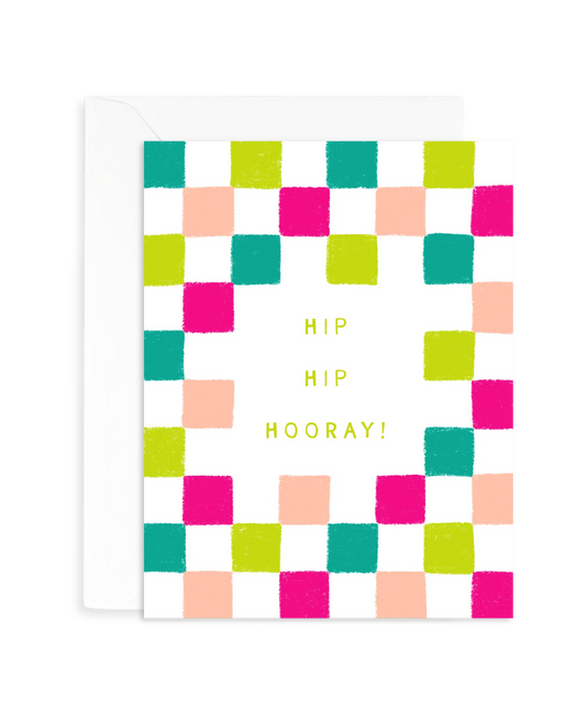 Hooray Checkered Card