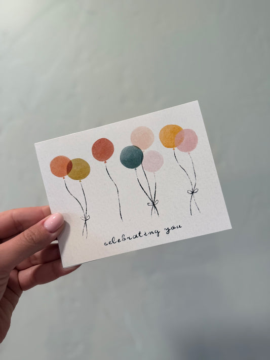 Celebrating You Balloon Card Set – 12 Pack with Envelopes