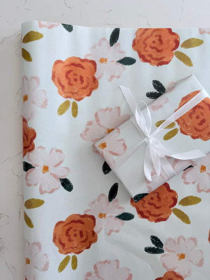 Floral Gift Wrap | Continuous Wrapping Paper Roll for Everyday Celebration or Occasion | Floral Gifts for Her