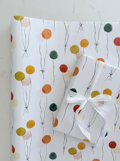 Floating Balloons Gift Wrap | Continuous Wrapping Paper Roll for Birthday Celebration