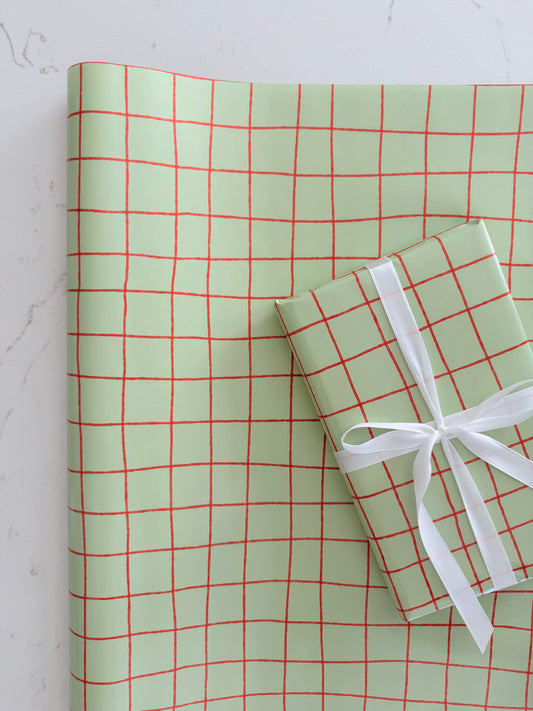 Green and Red Plaid Gift Wrap