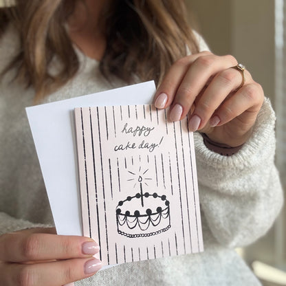 Cake Day Card | Happy Birthday Greeting Card | Colorful A2 Card for Her