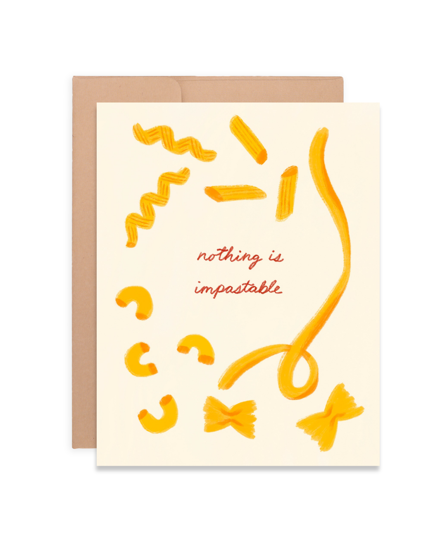 Nothing is Impastable Card | Encouraging Pasta Greeting Card | A2 Blank Inside