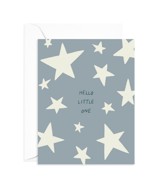 Hello Little One Stars Card | Baby Boy Shower | New Baby Greeting Card