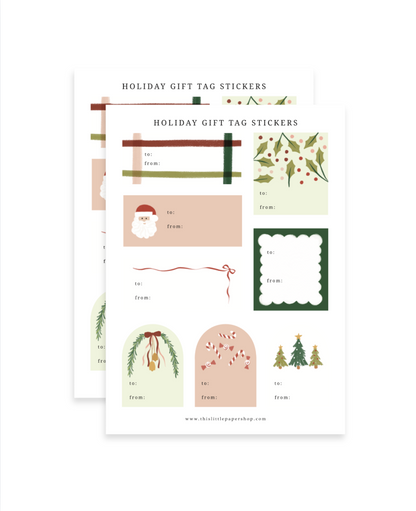 Holiday Gift Tag Stickers (set of 2)