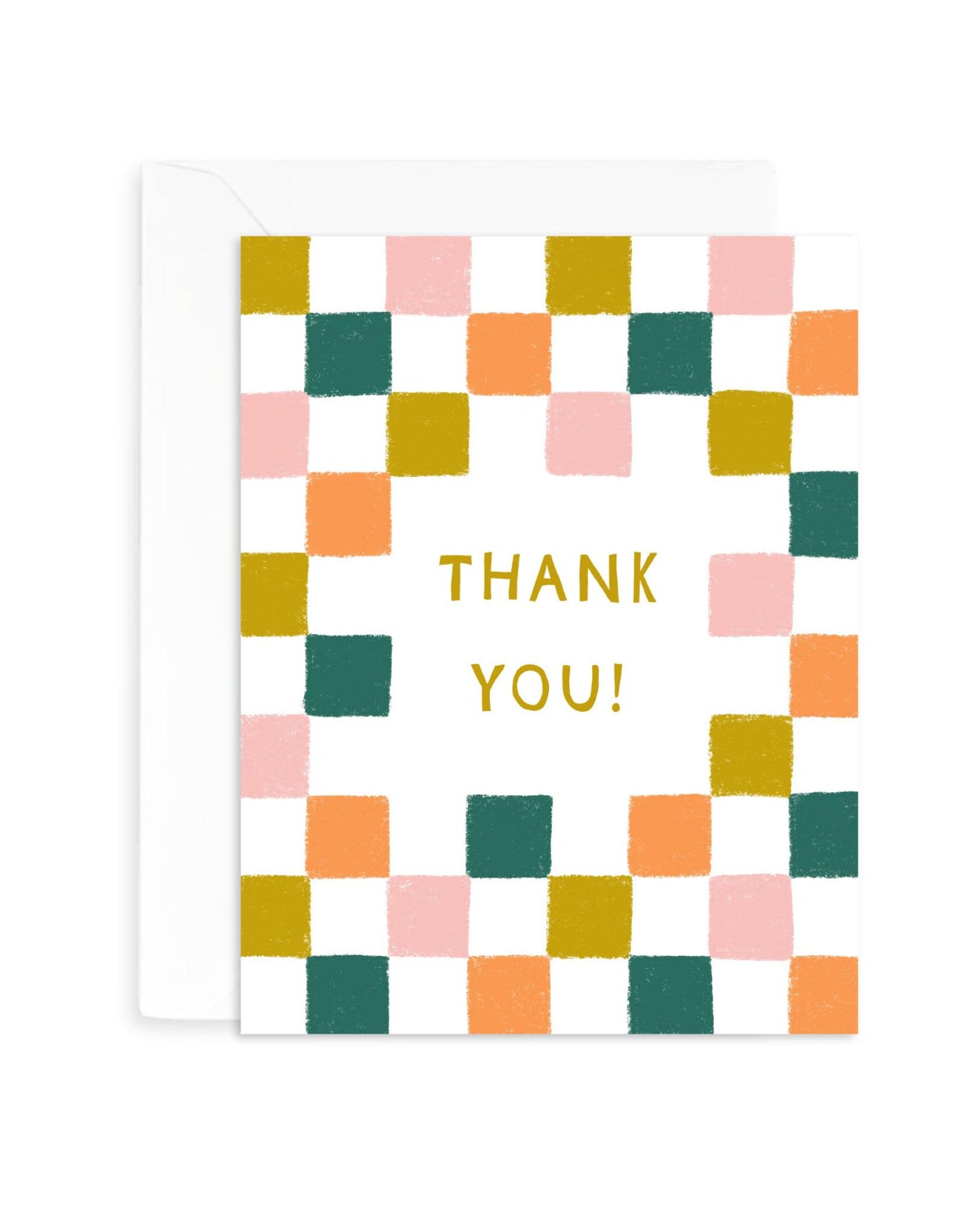 Thank You Checkered Card | Greeting Card | Hand-Drawn Design | A2 Blank Inside