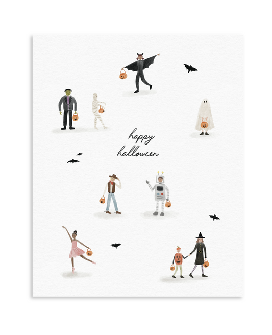 Halloween Trick or Treaters Art Print