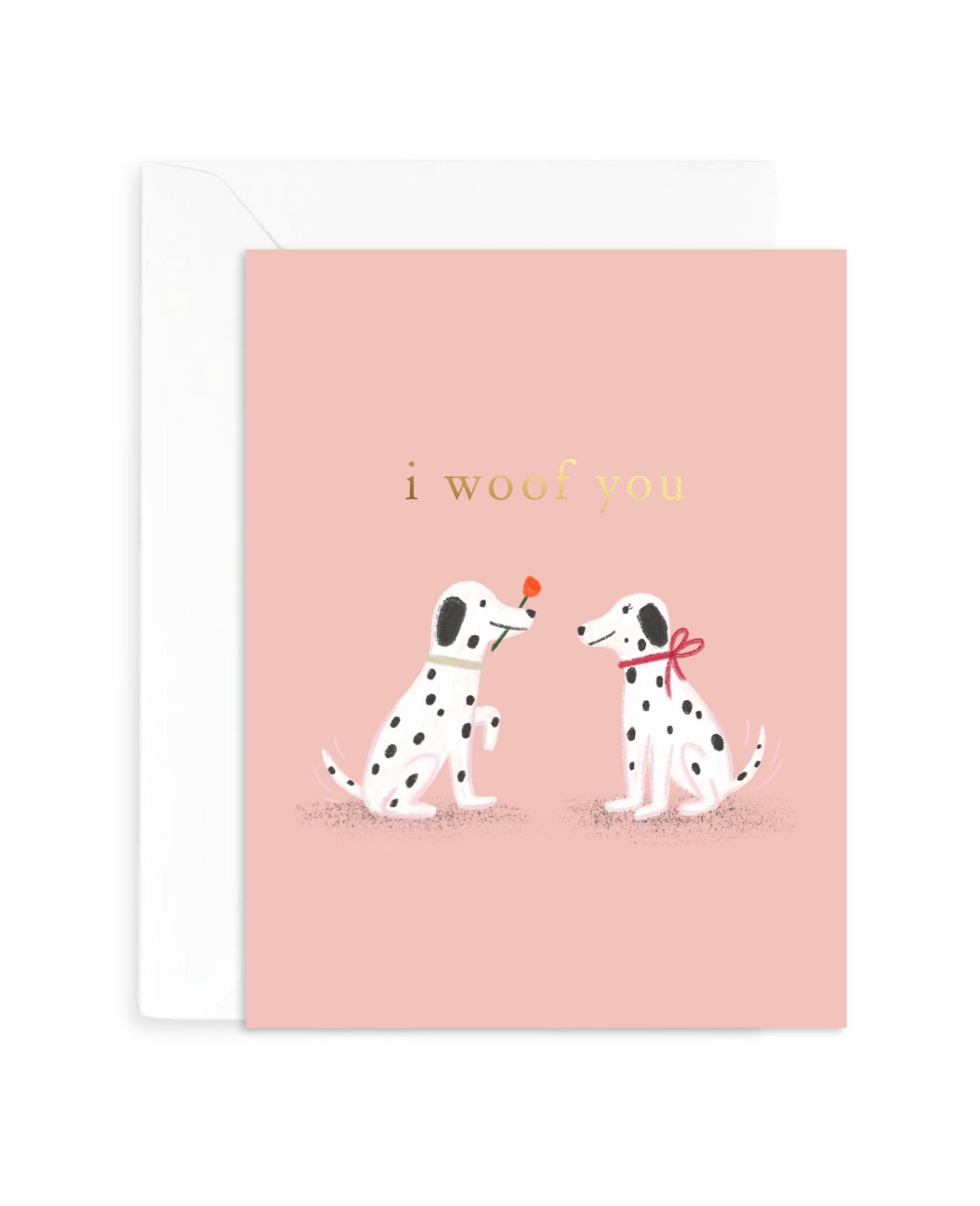 I Woof You Card | Funny Pun Dog Valentine's Anniversary Greeting Card | Foil Letter-Pressed | Love Gift for Him Her