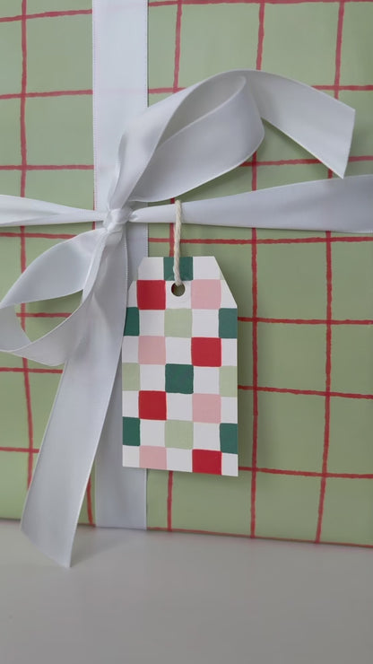 Checkered Holiday Gift Tag Set